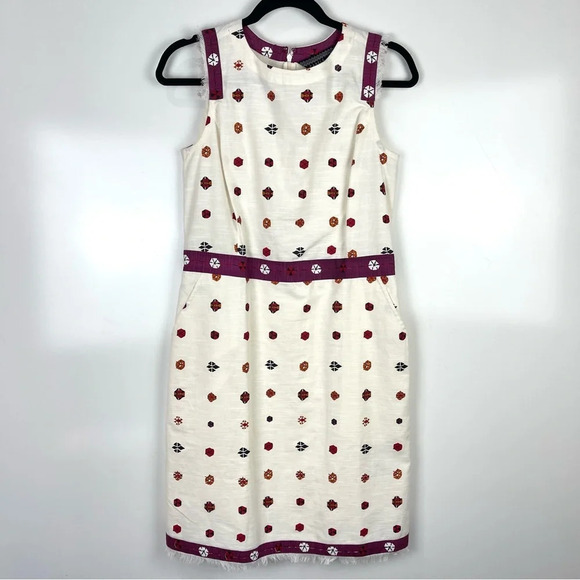 Fabels by Fabindia Printed Sleeveless Sheath Dress Pockets Women's Small - Picture 1 of 14
